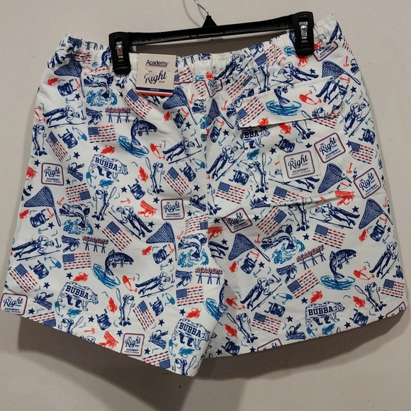 NWT The Right Stuff Men's Fishing Novelty Print Swim Trunks Shorts Sz L-Beach - Picture 4 of 6